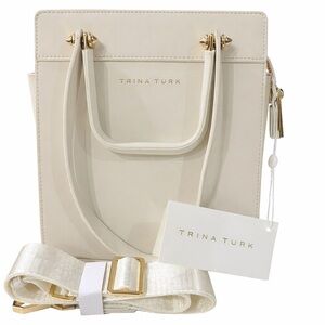 NWT Trina Turk Genuine Leather Structured Tote – Off White